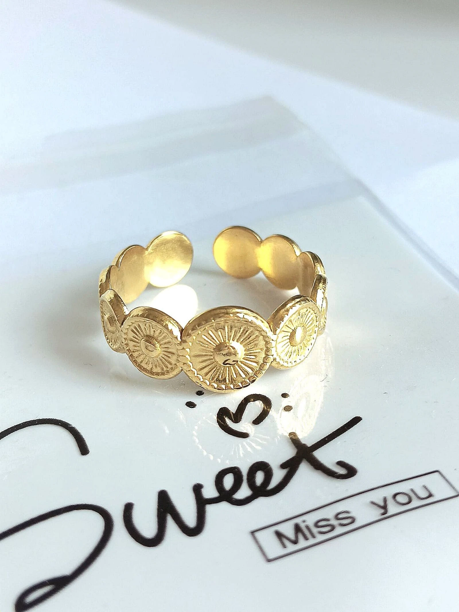 Bague en acier inoxydable tendance